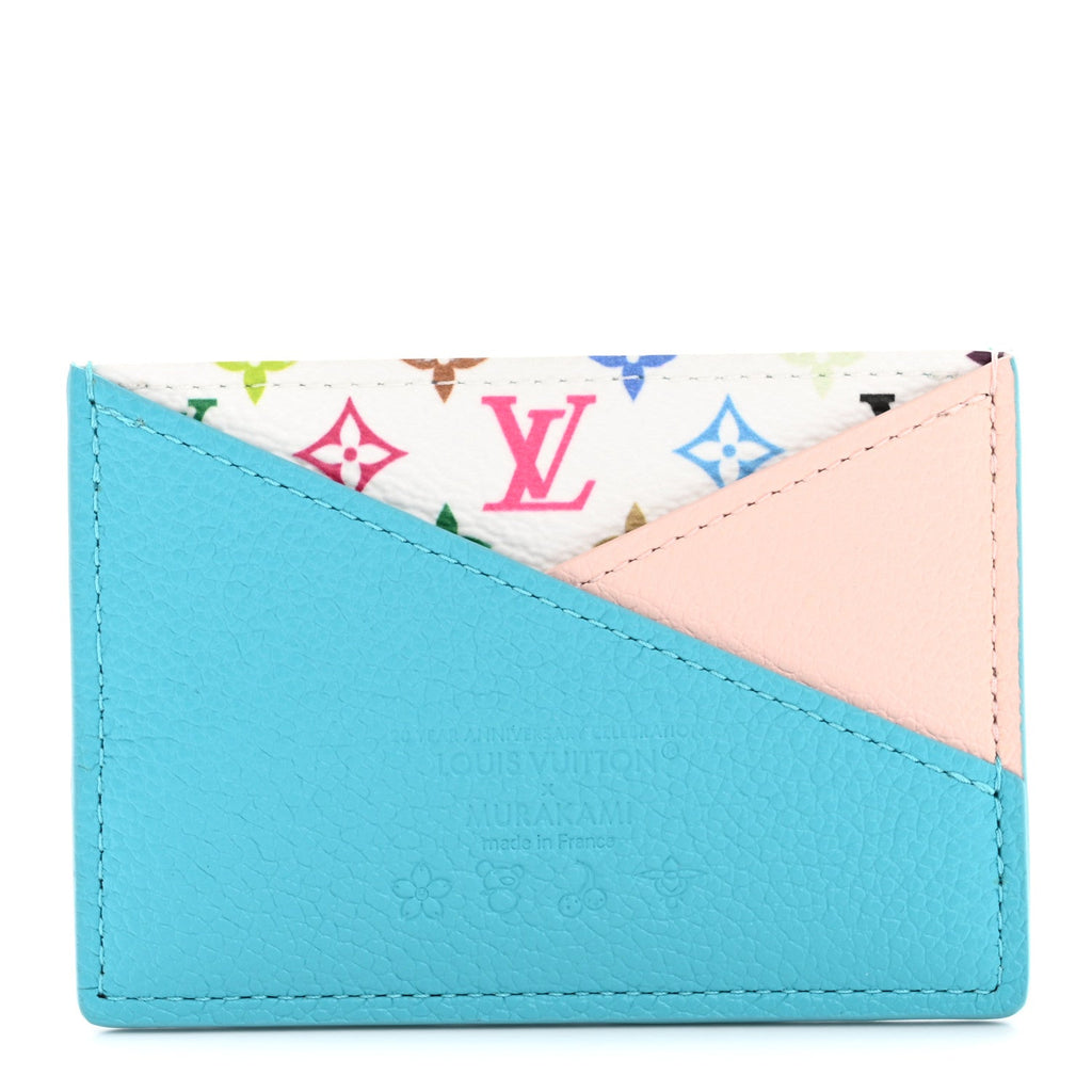 Louis Vuitton LV X TM Monogram Multicolor Criss-Cross Card Holder Kabira Blue Rose