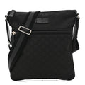 Gucci Nylon Monogram Small Flat Messenger Bag Black