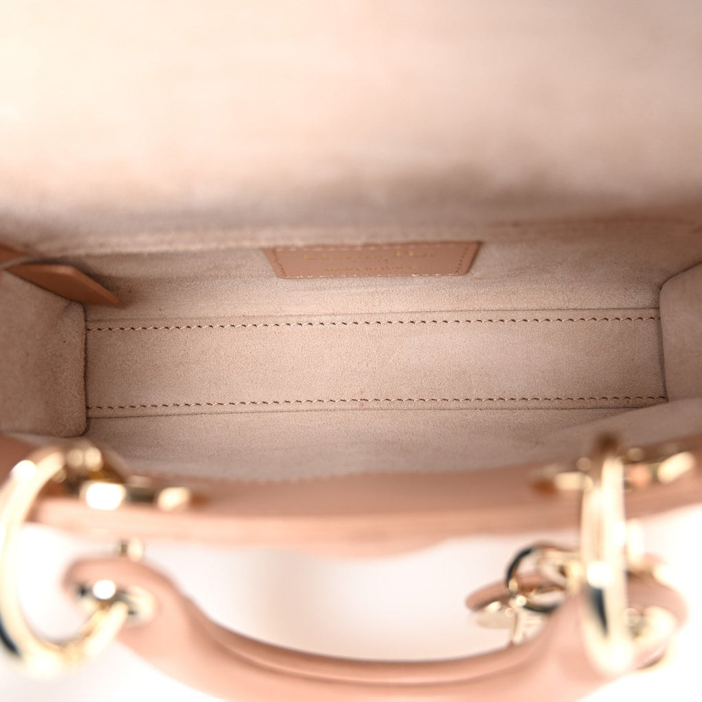 Christian Dior Lambskin Cannage Micro Lady D-Joy Rose Des Vents