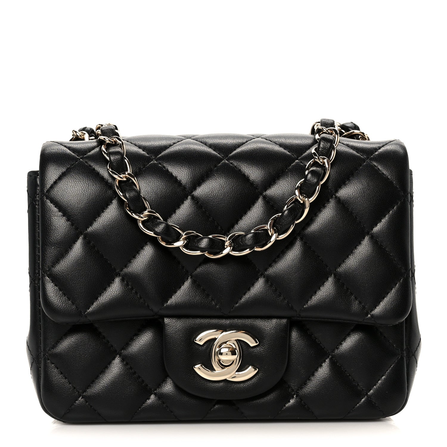 Chanel Lambskin Quilted Mini Square Flap Black