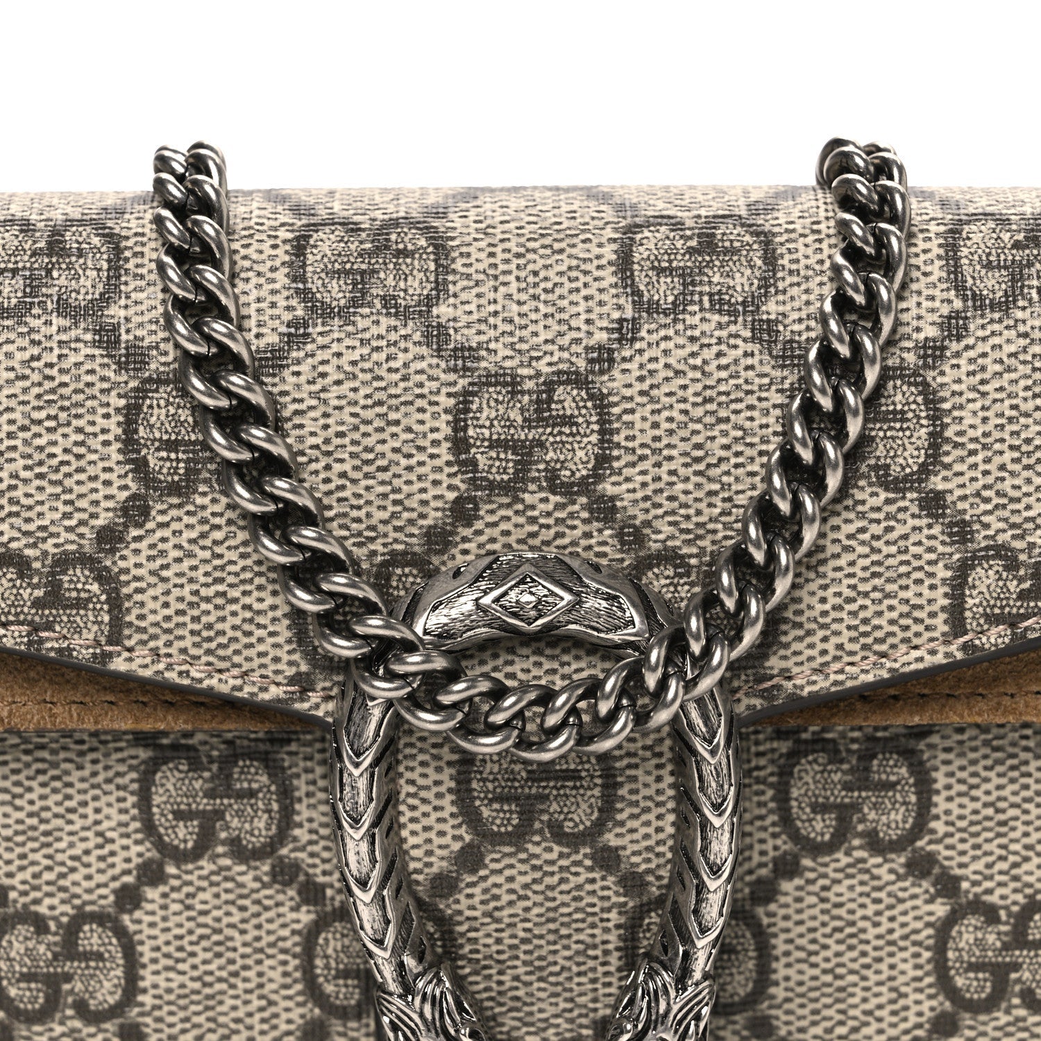 Gucci GG Supreme Monogram Super Mini Dionysus Shoulder Bag Taupe