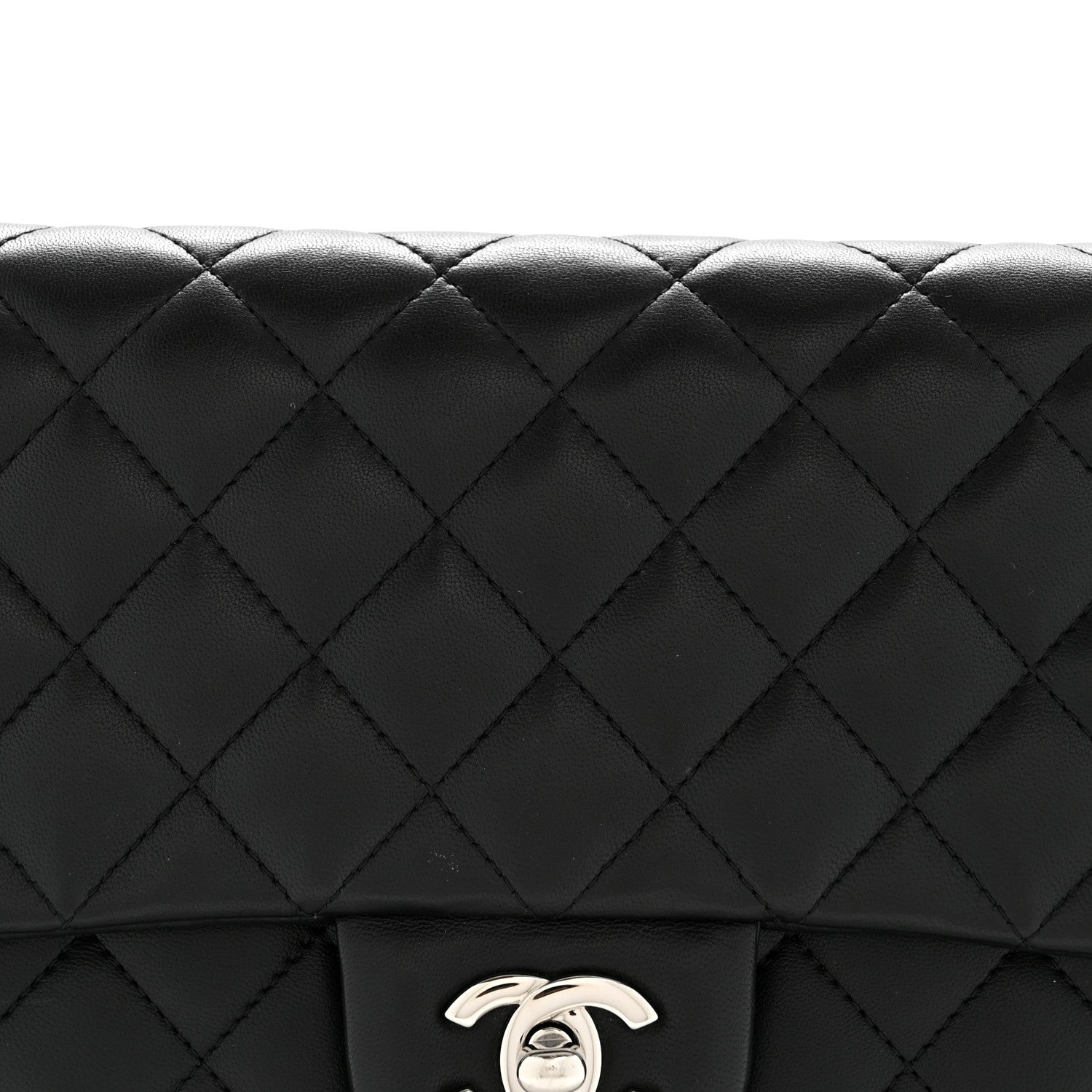 Chanel Lambskin Quilted Flap Clutch Black