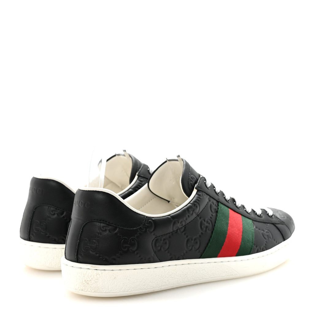 Gucci Guccissima Signature Web Mens Ace Sneakers 8.5 Black