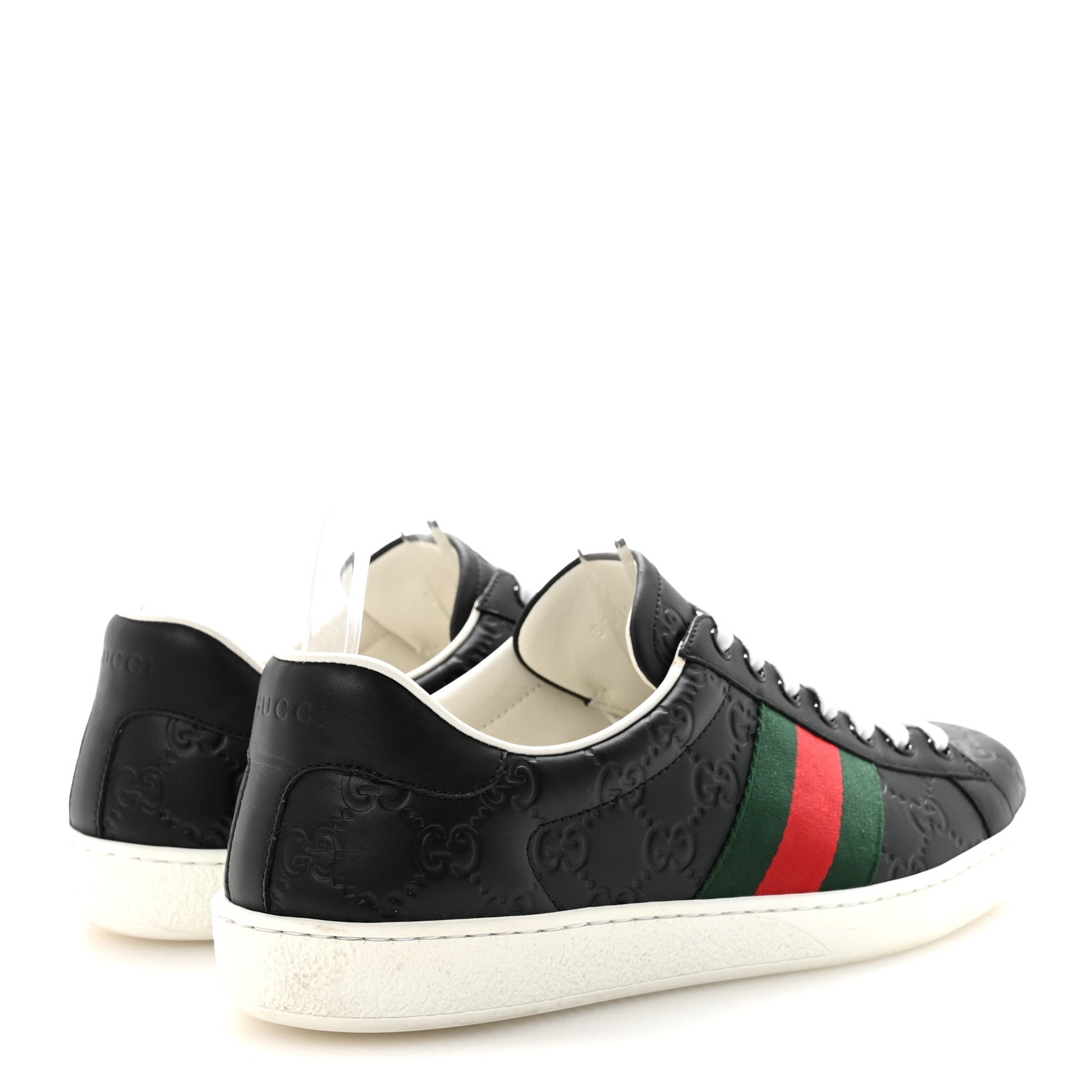 Gucci Guccissima Signature Web Mens Ace Sneakers 8.5 Black