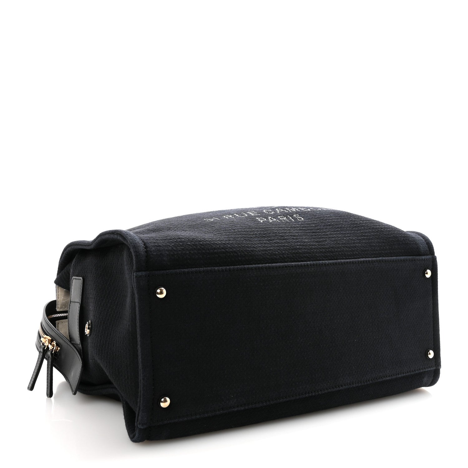 Chanel Mixed Fibers Large Deauville Bowling Bag  Black