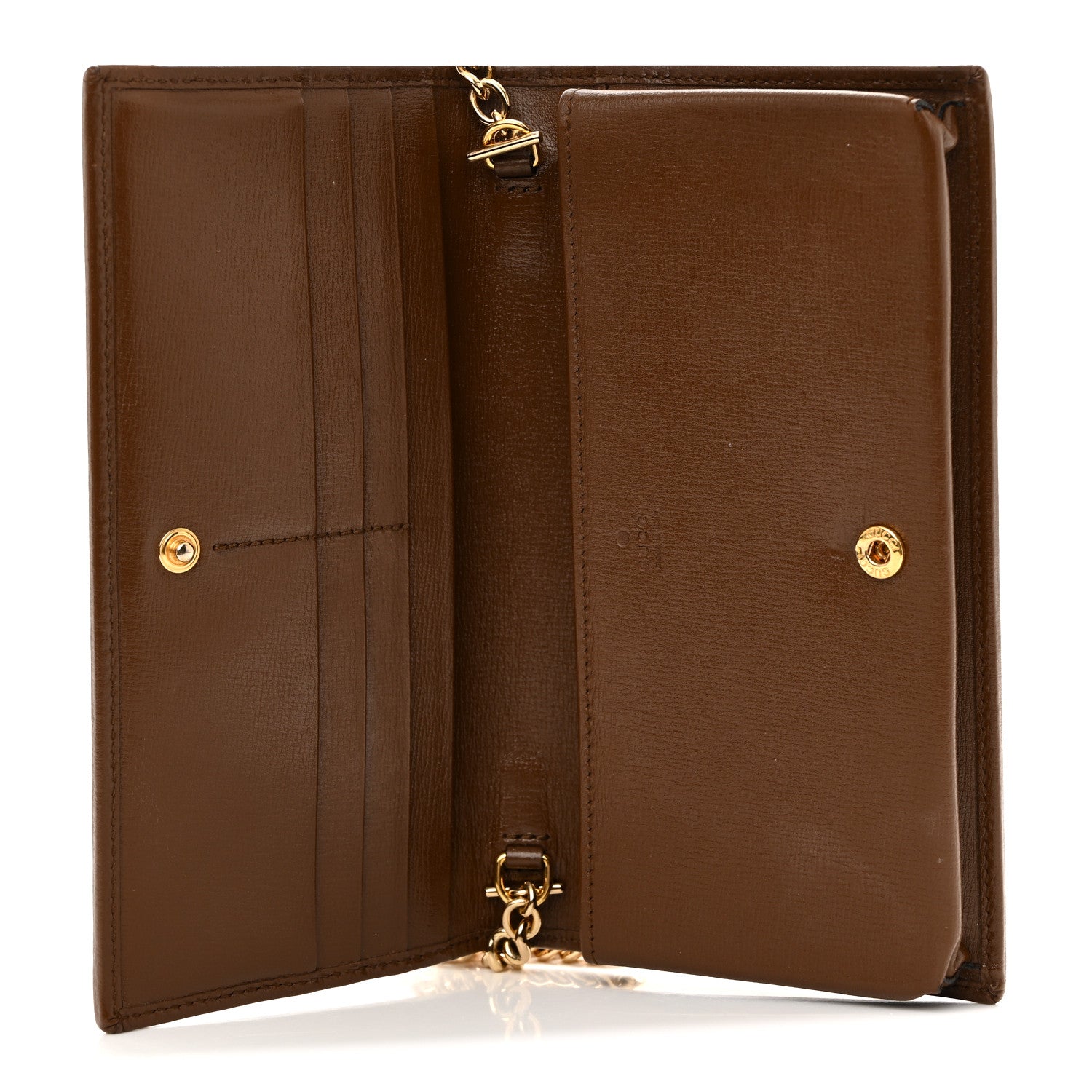 Gucci GG Supreme Monogram Azalea Calfskin Horsebit 1955 Wallet On Chain Beige Ebony Brown Sugar