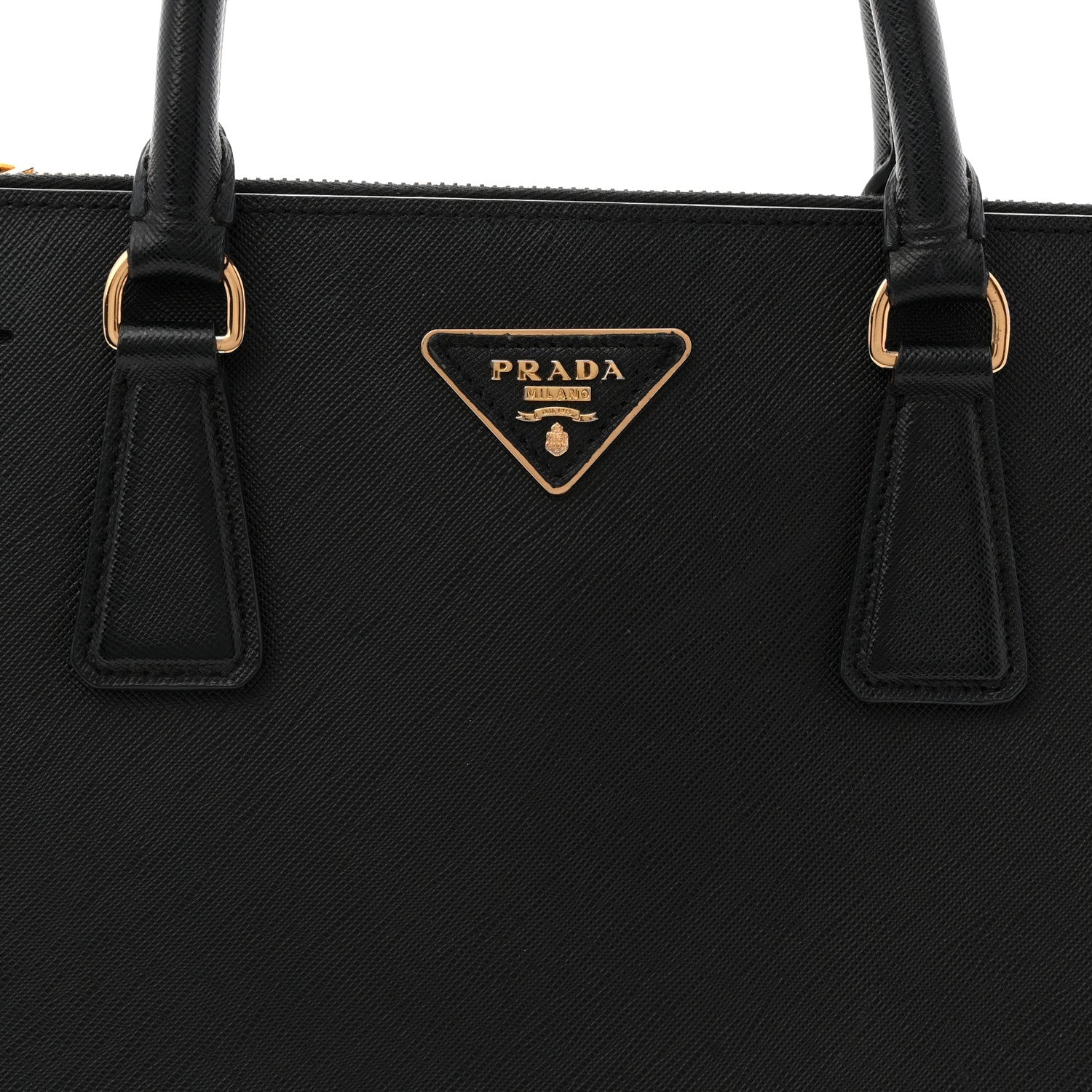 Prada Saffiano Medium Galleria Double Zip Tote Black