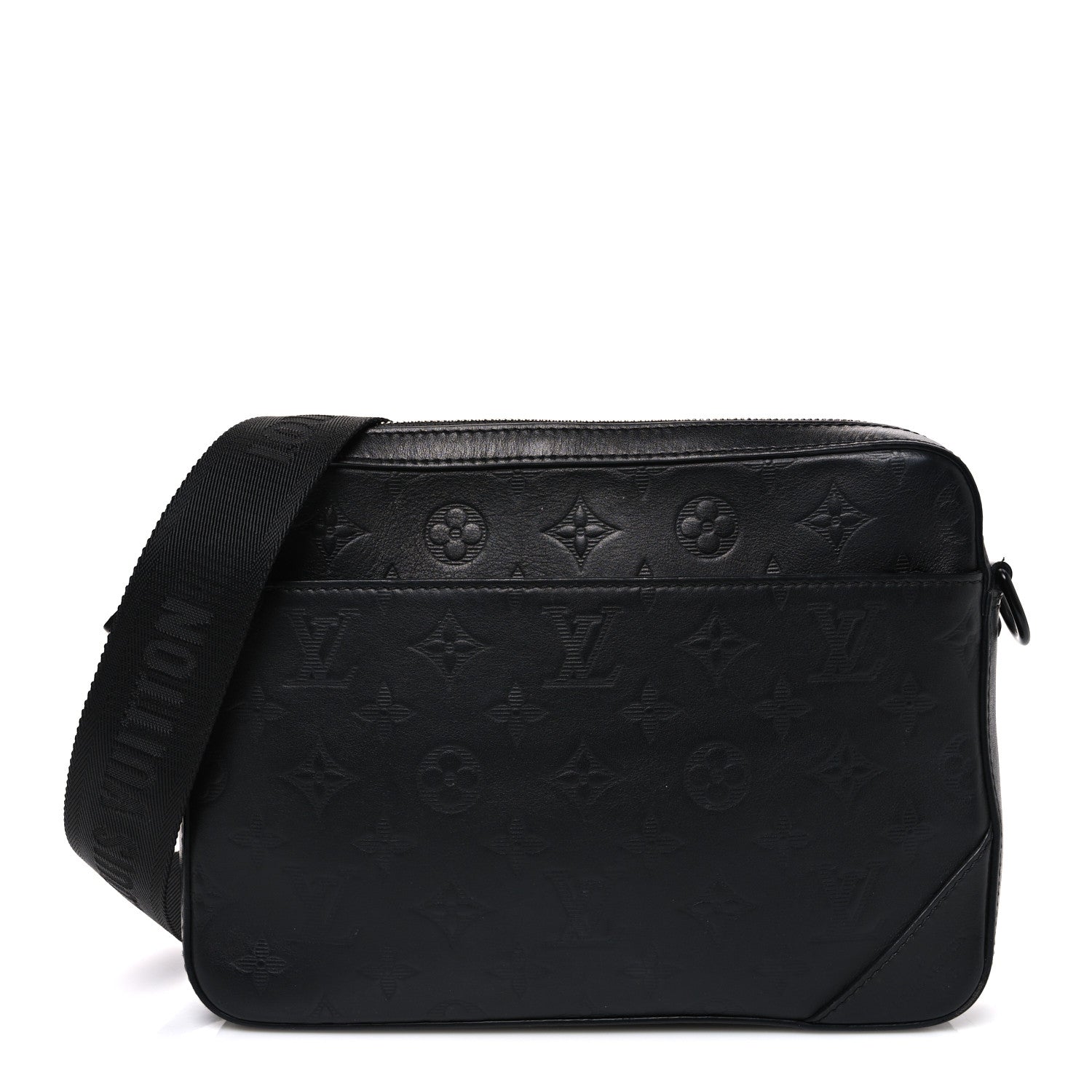 Louis Vuitton Calfskin Monogram Shadow Duo Messenger Black