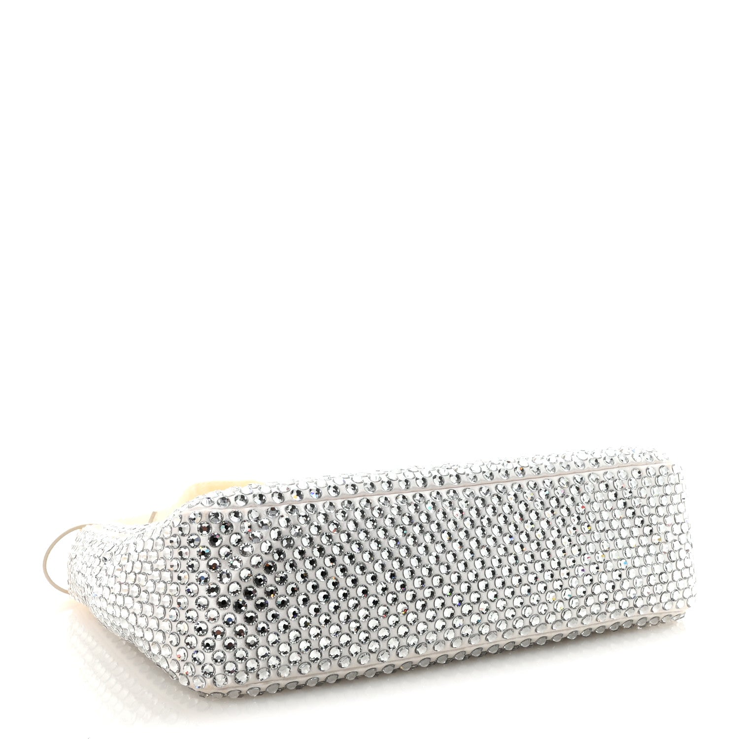 Prada Satin Crystal Mini Re-Edition 2000 Bag White