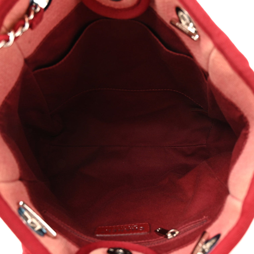 Chanel Canvas Mini Deauville Tote Red