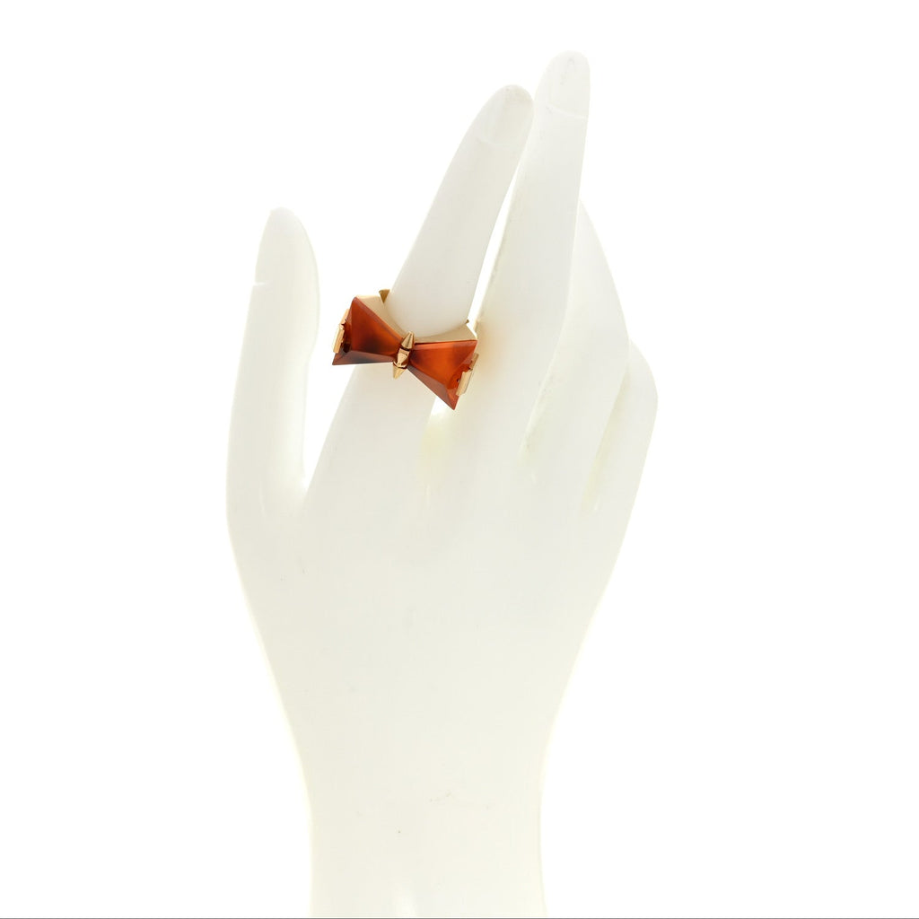 Louis Vuitton Resin Spiky Bow Ring L Tortoise