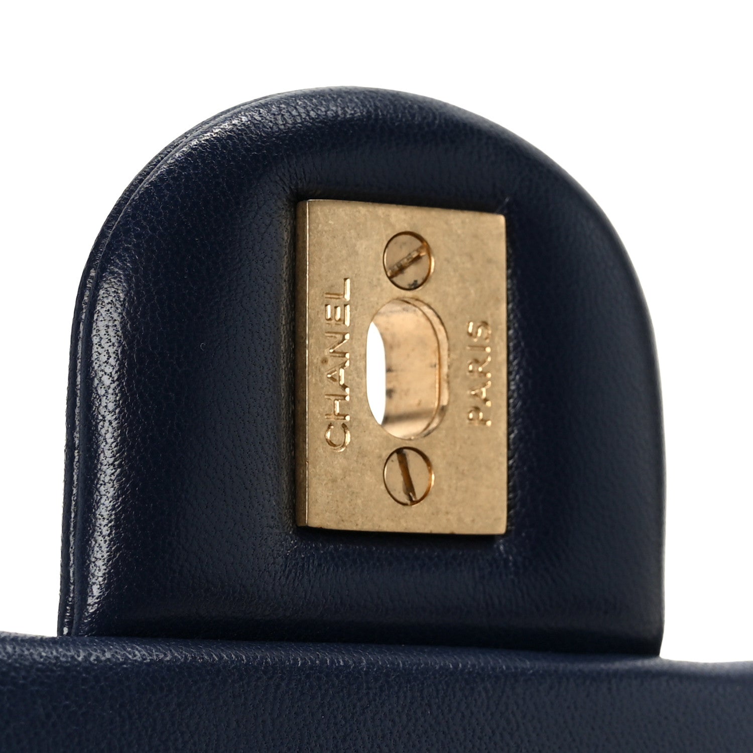 Chanel Lambskin Quilted Mini Pearl Crush Rectangular Flap Navy Blue