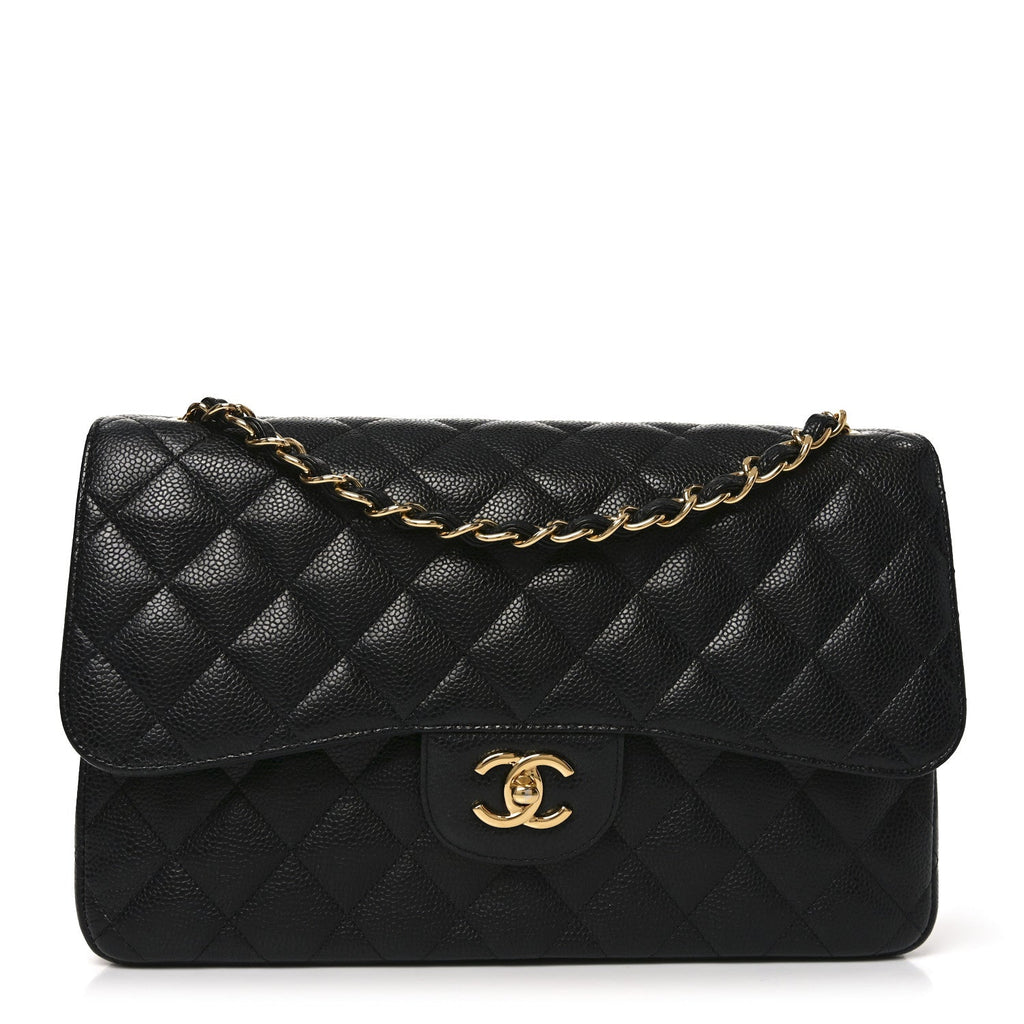 Chanel Caviar Quilted Jumbo Double Flap Black