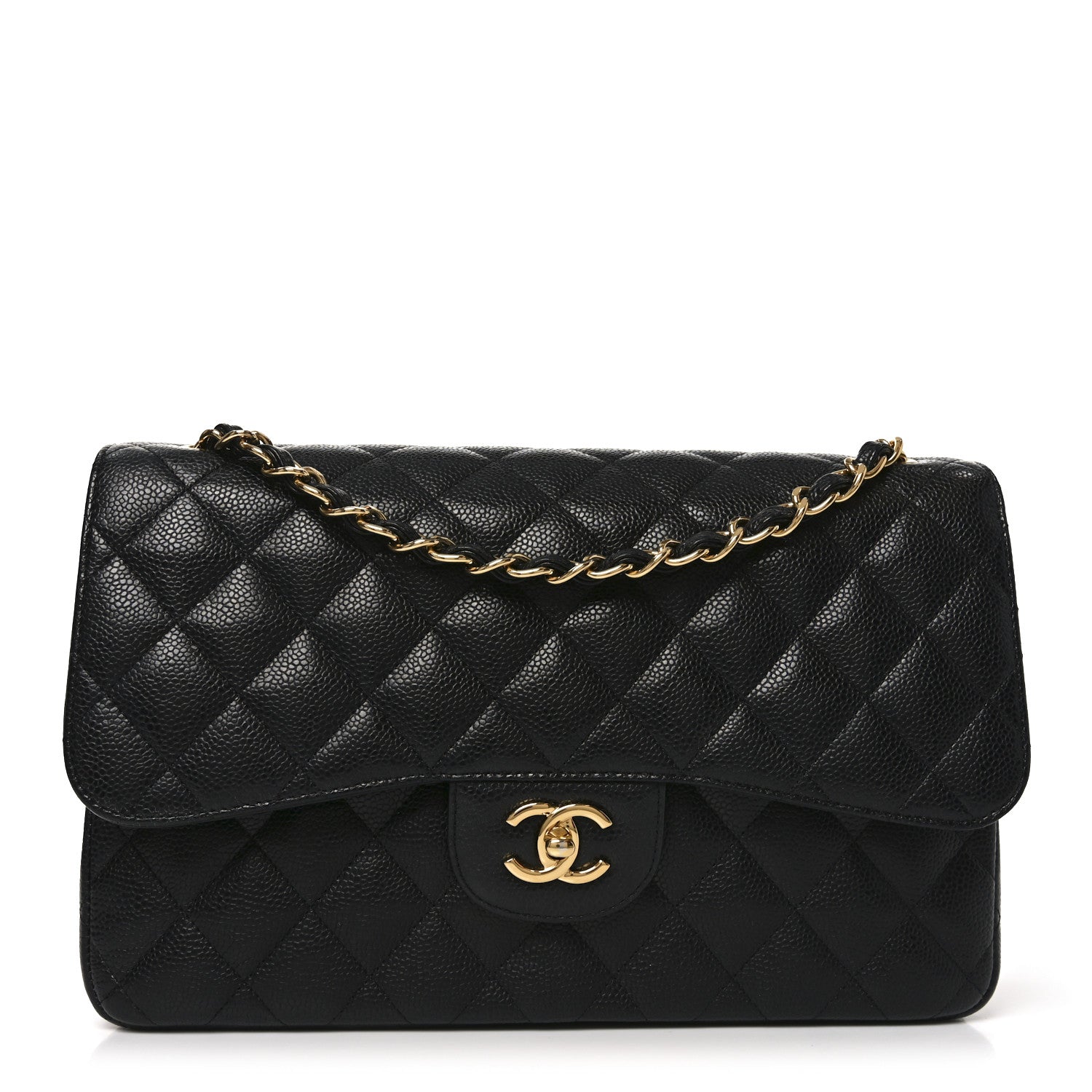 Chanel Caviar Quilted Jumbo Double Flap Black