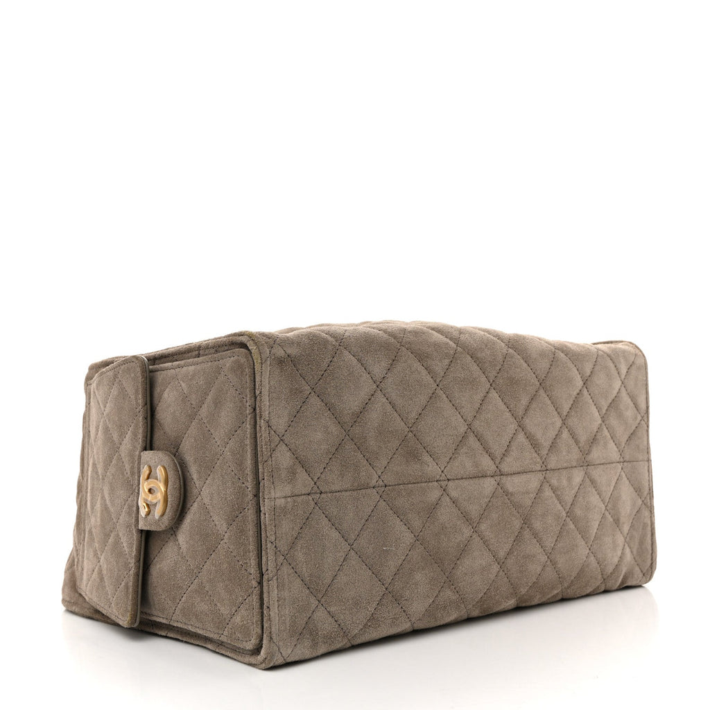 Chanel Suede Quilted Medium Chanel 25 Handbag Dark Grey