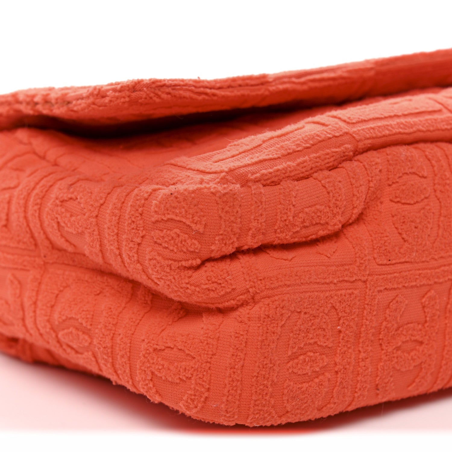 Chanel Terry Cloth CC Medium Single Flap Orange