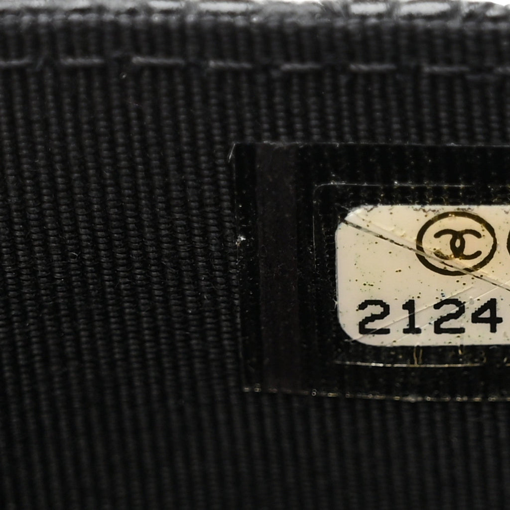 Caviar Quilted Flap Card Holder Black