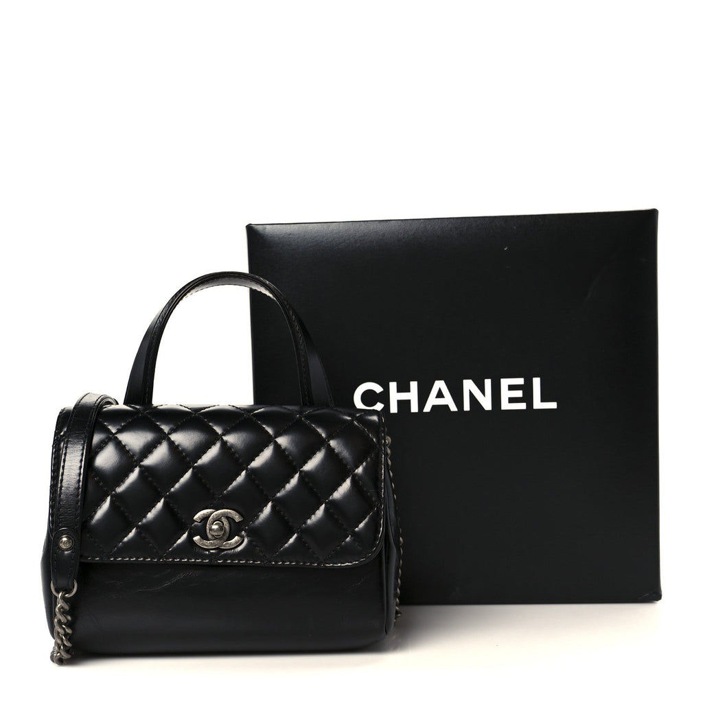 Chanel Glazed Calfskin Pilot Essentials Flap Black