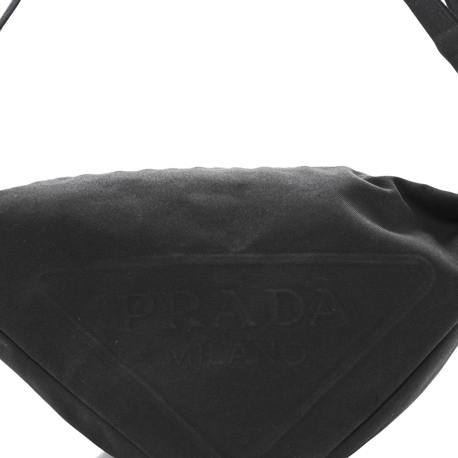 Prada Canapa Triangle Shoulder Bag Black