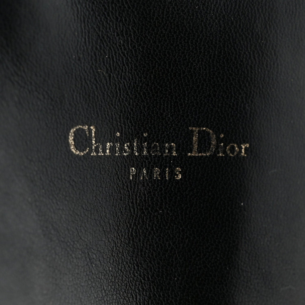 Christian Dior Grained Calfskin Cannage Diorling Wallet On Chain Black