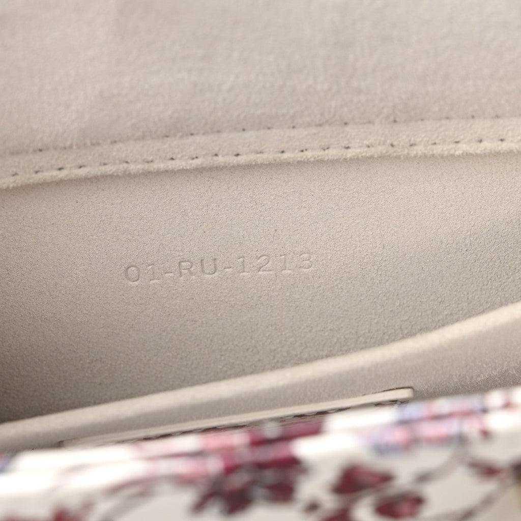 Christian Dior Calfskin Le Coeur Des Papillons Small Lady D-Joy White