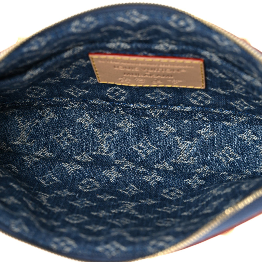 Louis Vuitton LV X TM Monogram Denim Cerises Pochette Accessories Blue