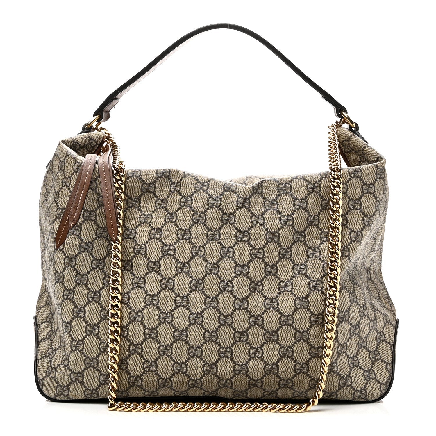 Gucci GG Supreme Monogram Large Linea A Hobo Light Brown