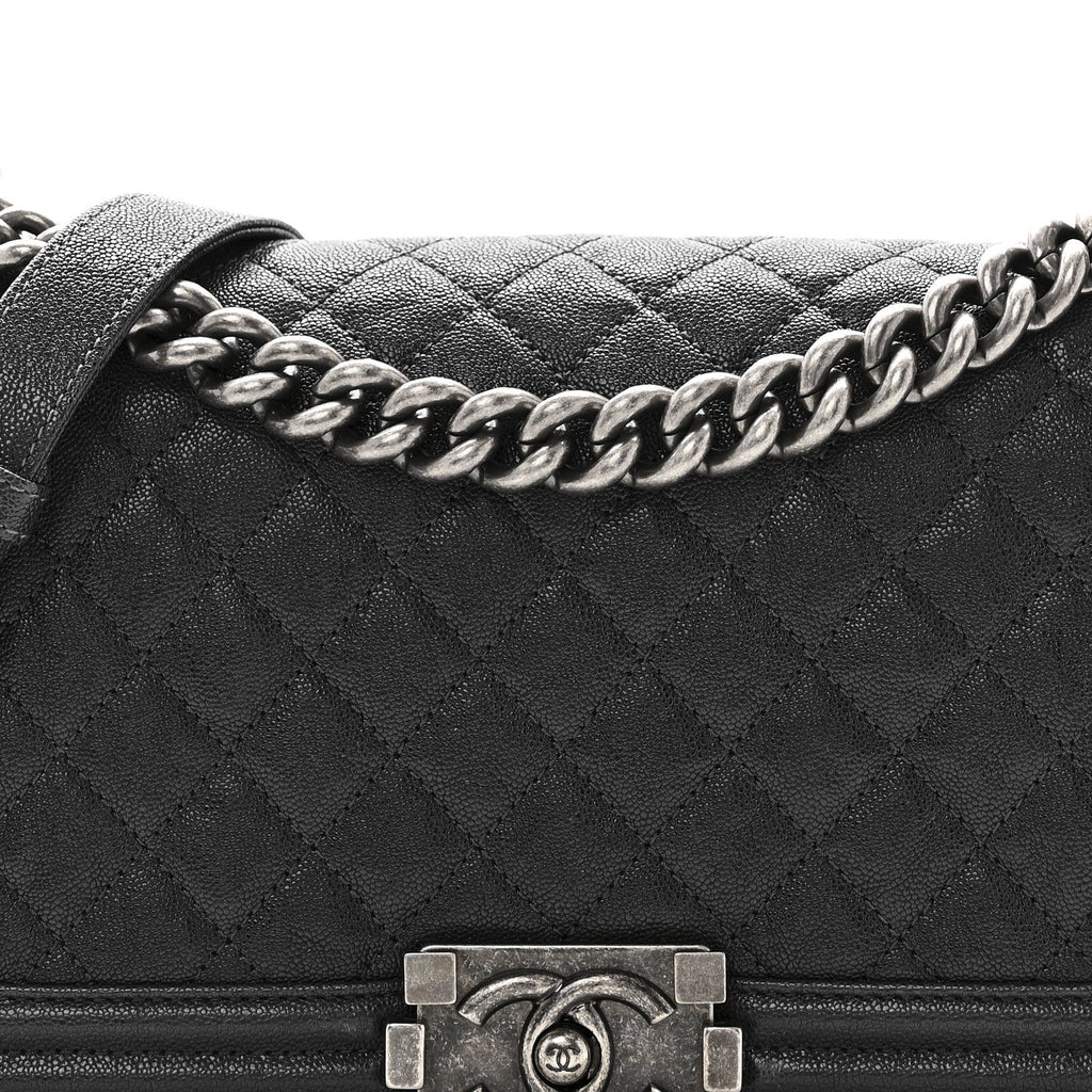 Chanel Caviar Quilted Medium Boy Flap Charcoal