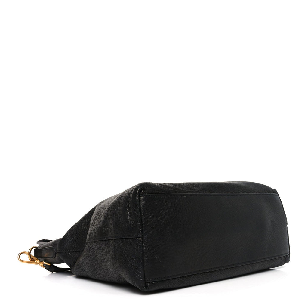 Prada Vitello Daino Tote Black