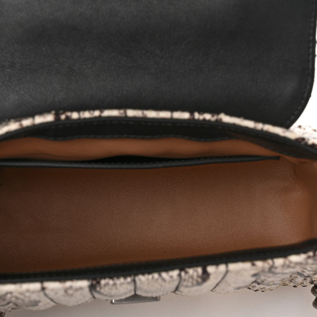 Gucci Snakeskin Matelasse Aria Mini GG Marmont Top Handle Shoulder Bag Roccia