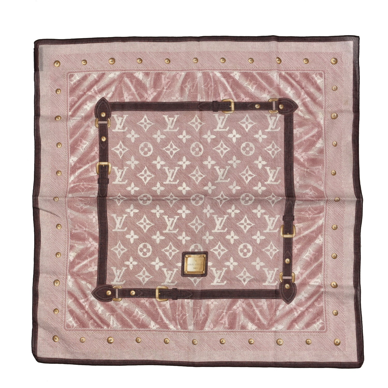 Louis Vuitton Cotton Monogram New Denim Square Scarf Cherry