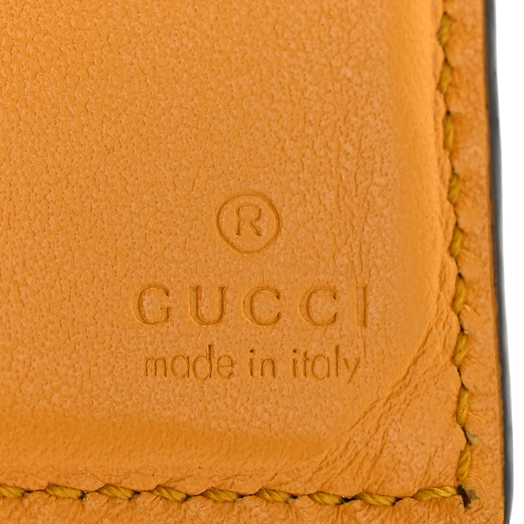 Gucci Calfskin GG Tennis Embossed Bi-Fold Wallet Yellow Tangerine