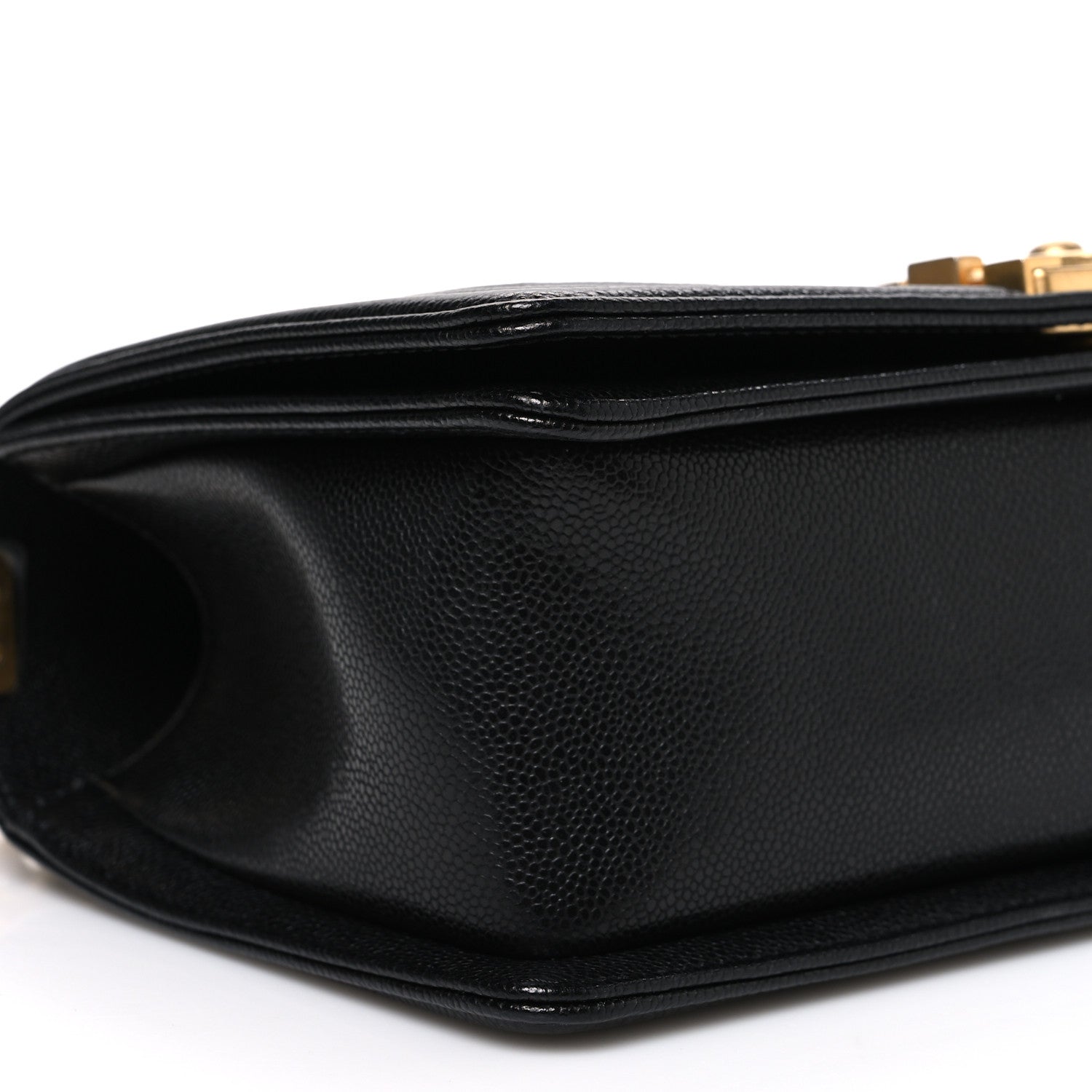 Chanel Caviar Chevron Quilted Medium Boy Flap Black
