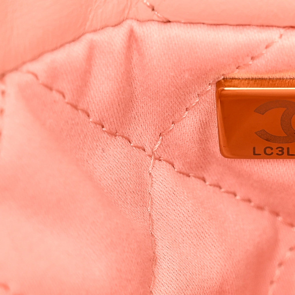 Chanel Shiny Calfskin Quilted Small Chanel 22 Light Pink
