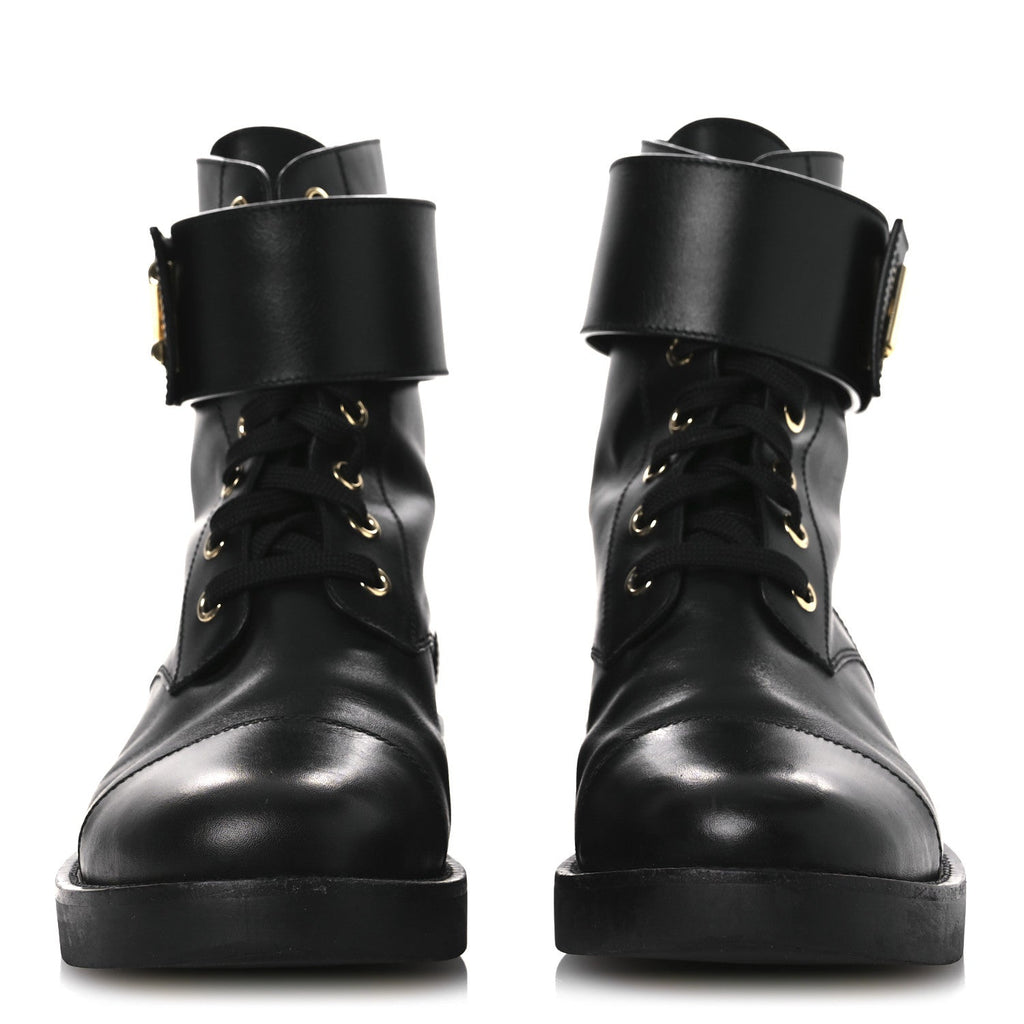 Louis Vuitton Calfskin Wonderland Ranger Boots 37.5 Black