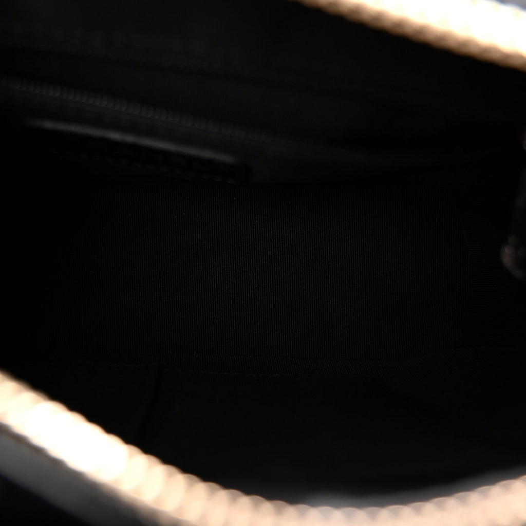 Chanel Metallic Crumpled Goatskin Quilted Small Gabrielle Hobo Black Rose Gold