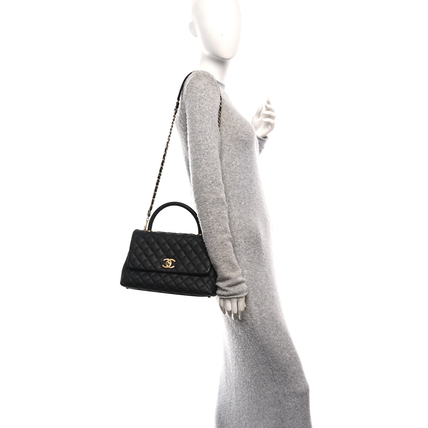 Chanel Caviar Quilted Small Coco Handle Flap Black