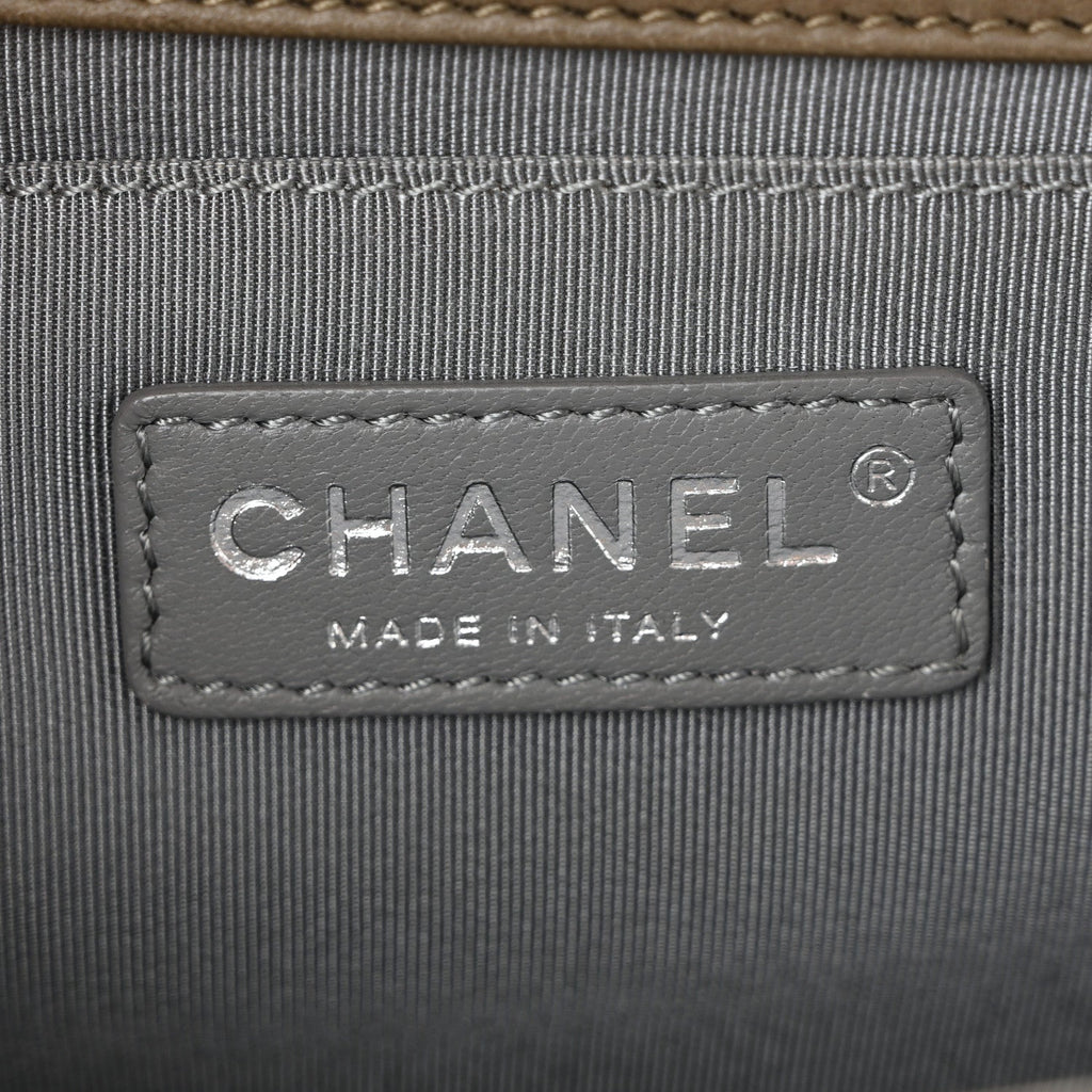 Chanel Lambskin Quilted Medium Boy Flap Khaki