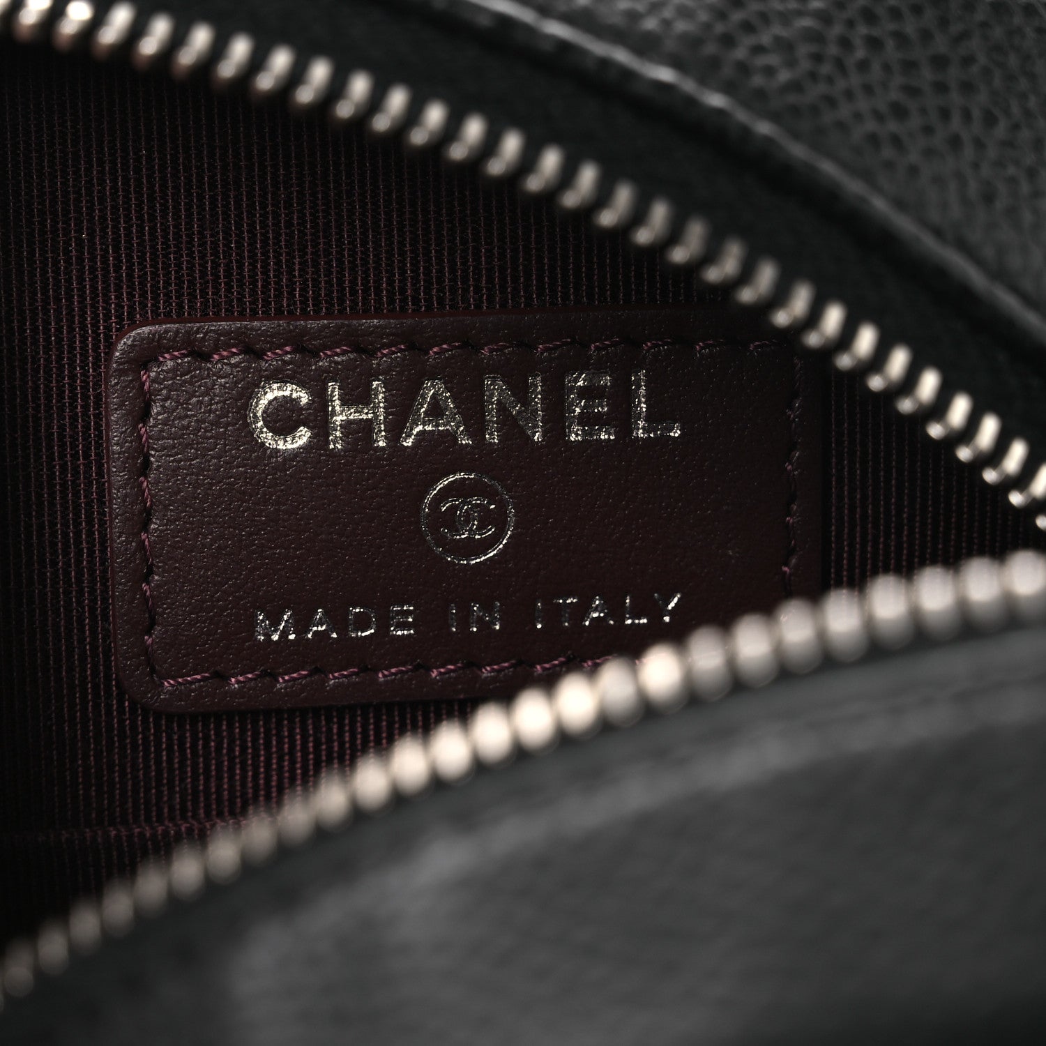 Chanel Caviar Quilted Round Clutch With Chain Black