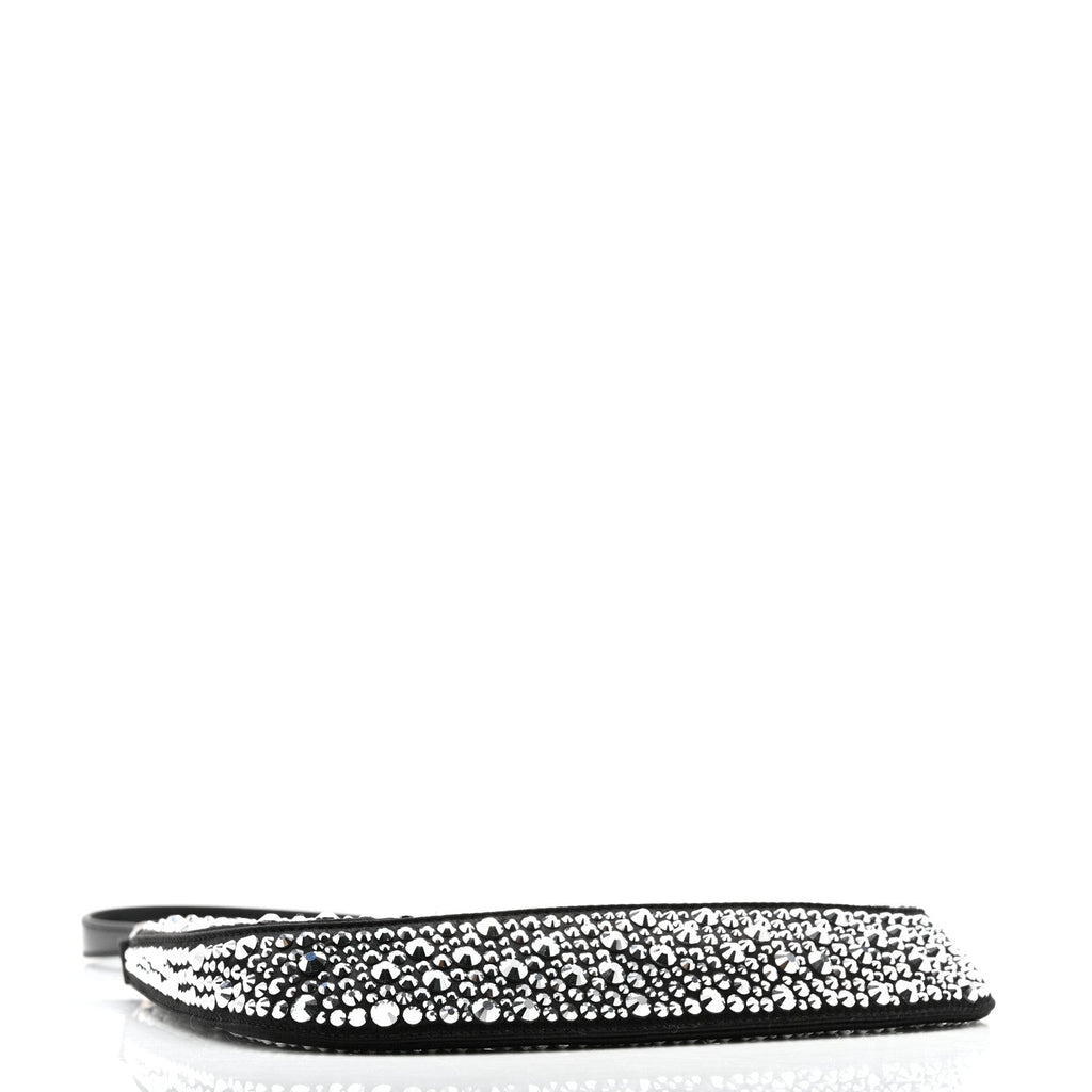 Prada Satin Crystal Cleo Adjustable Strap Shoulder Bag Metal