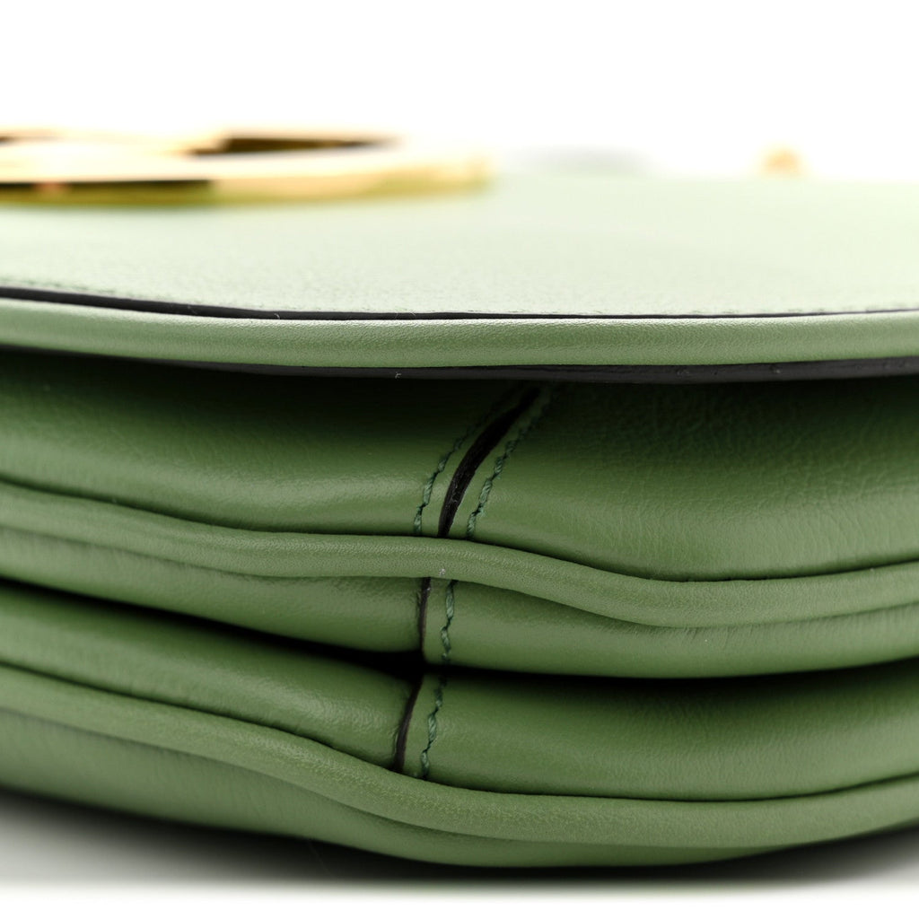 Gucci Roxy Calfskin Web Medium Blondie Top Handle Shoulder Flap Bag Salamander Green