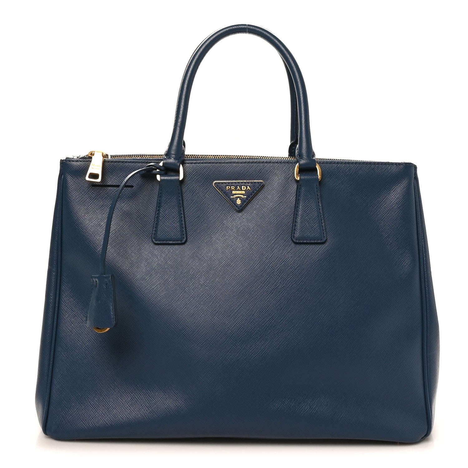 Prada Saffiano Large Galleria Double Zip Tote Bluette