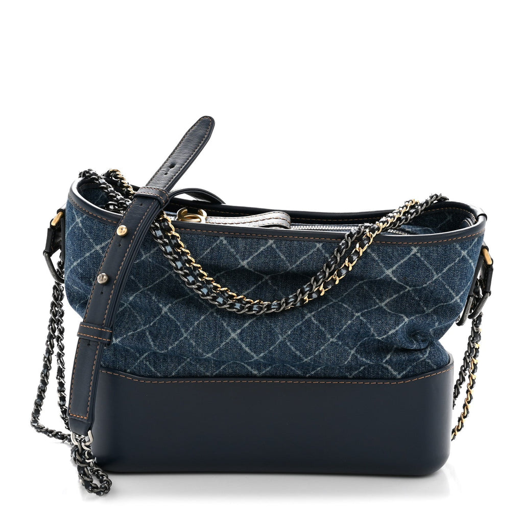Chanel Denim Calfskin Medium Gabrielle Hobo Blue