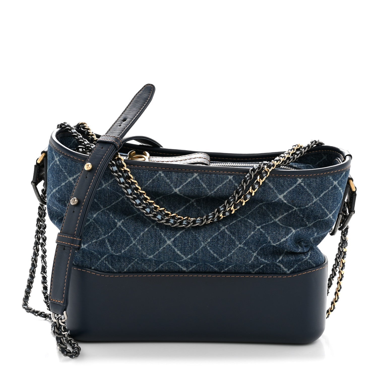 Chanel Denim Calfskin Medium Gabrielle Hobo Blue