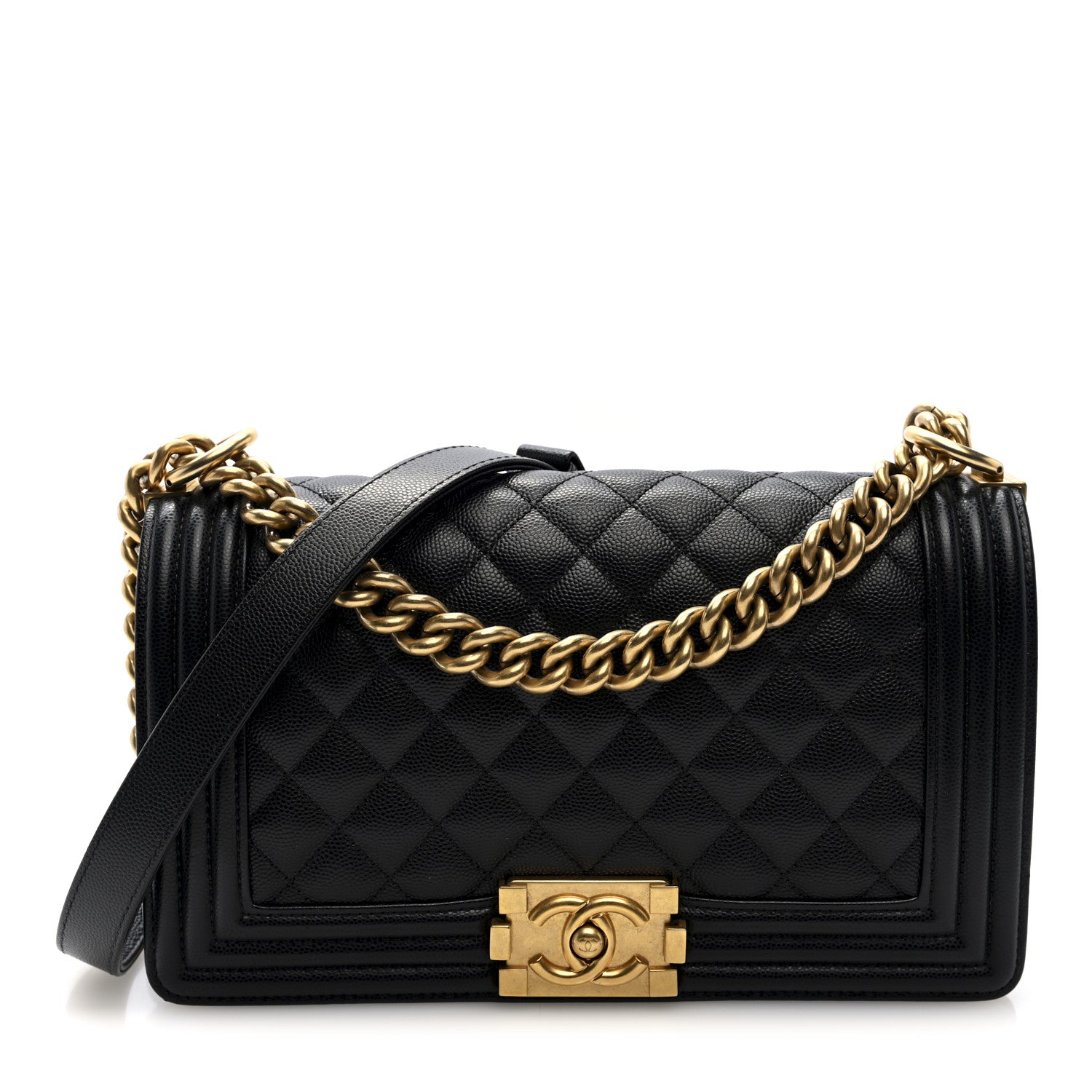 Chanel Caviar Quilted Medium Boy Flap Black