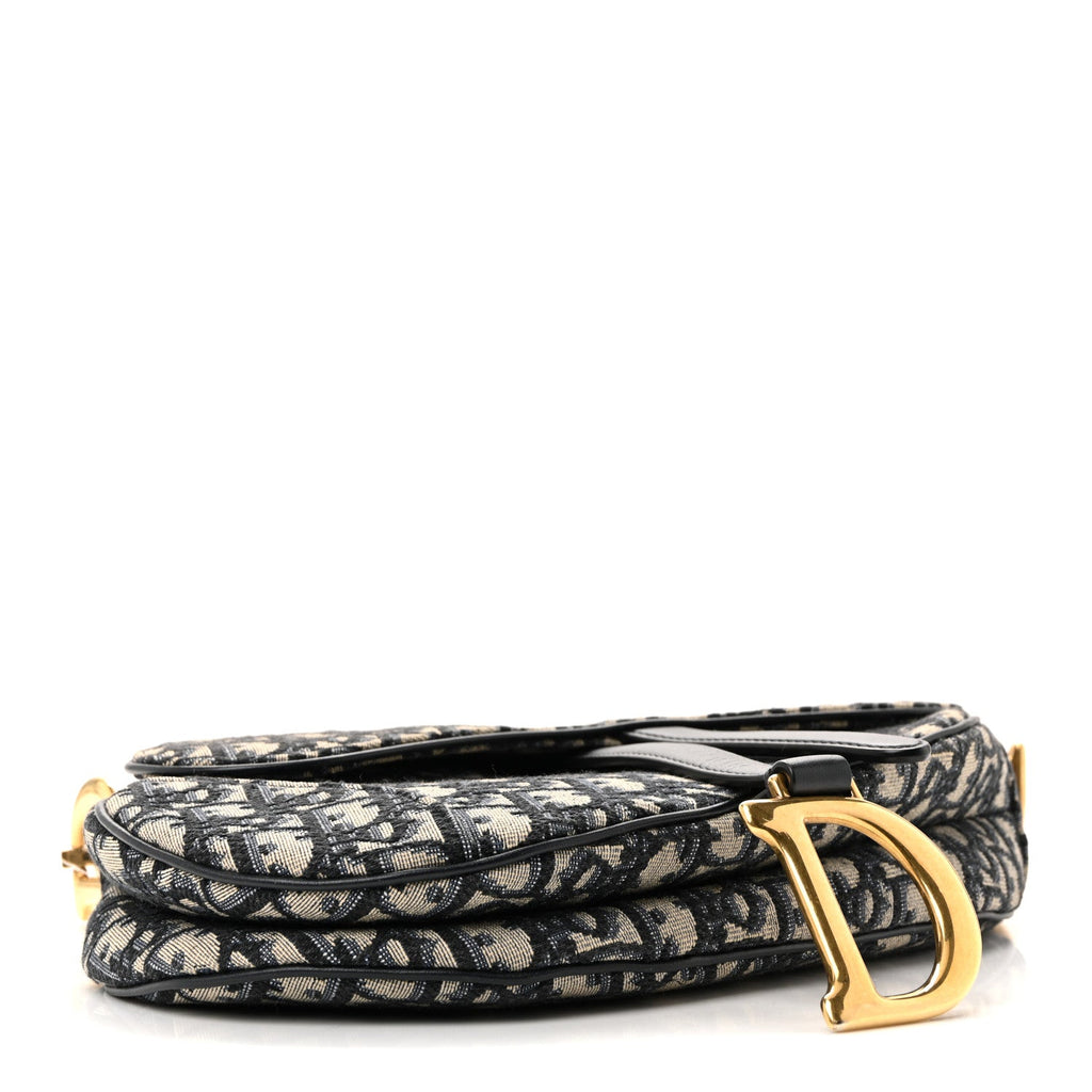 Christian Dior Oblique Saddle Bag Blue