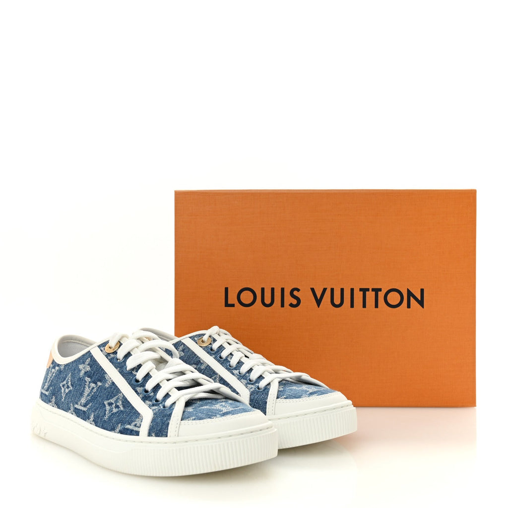 Louis Vuitton Denim Monogram Lagoon Sneakers 38 Blue