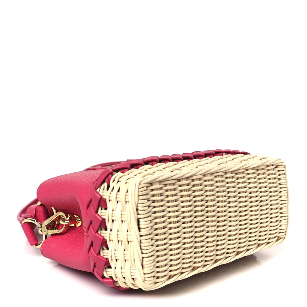 Louis Vuitton Rattan Taurillon Capucines Mini Magenta