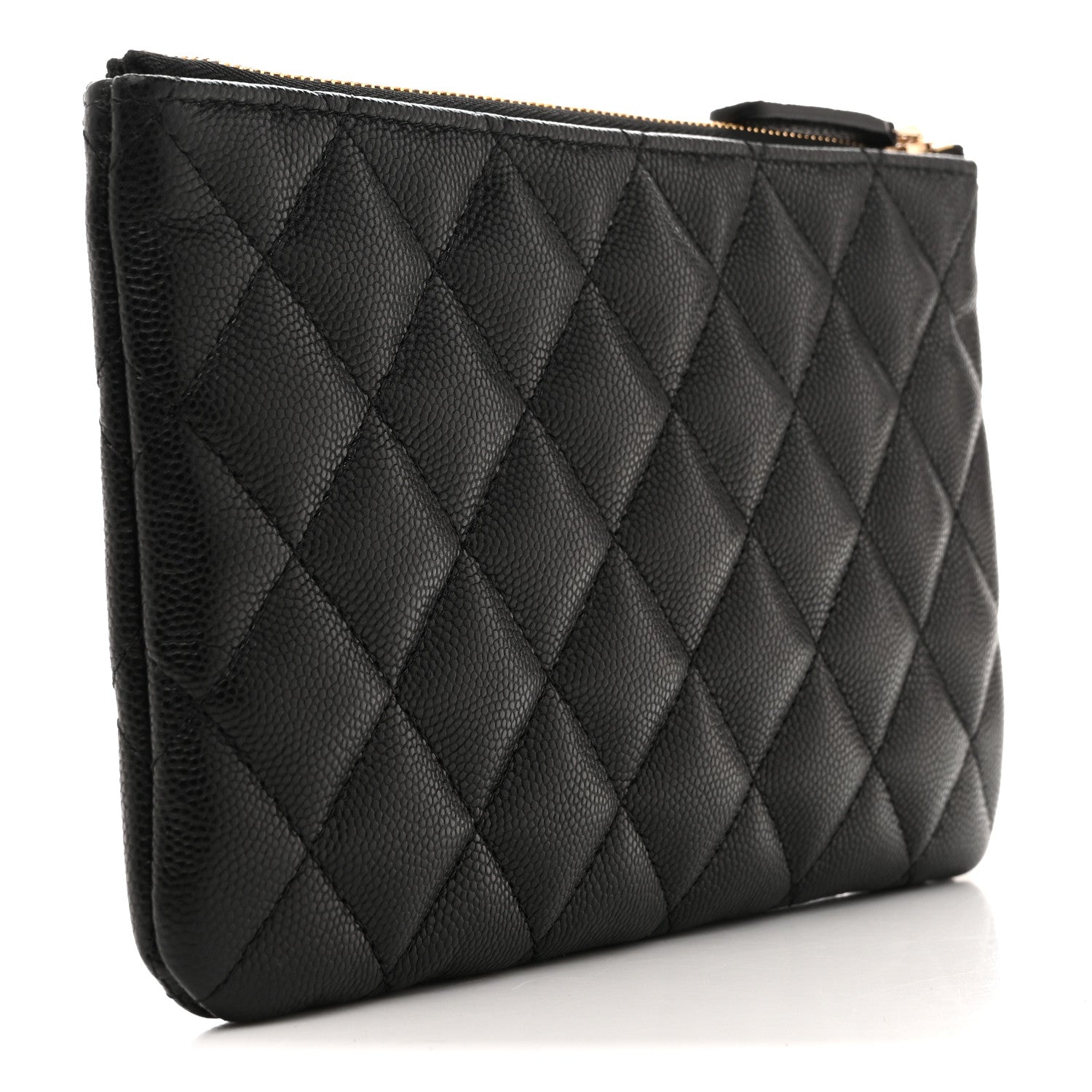 Caviar Quilted Crystal Cosmetic Case Black