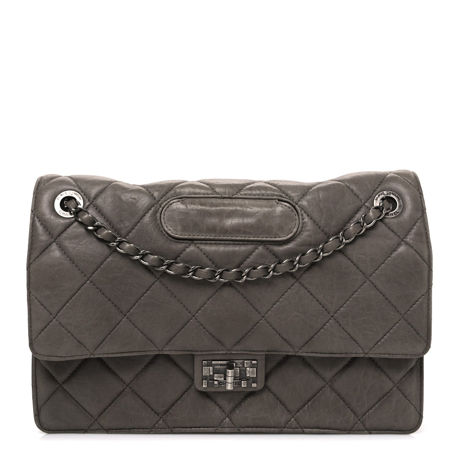 Chanel Washed Lambskin Jumbo Take Away Flap Grey